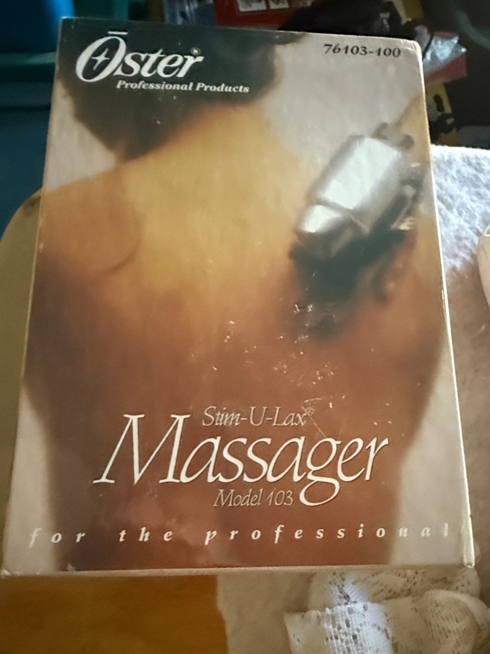 Oster Stim-U-Lax Massager Box in Brown and Tan